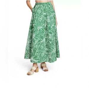 Tabitha Brown Women's Linear Floral Print Maxi Skirt